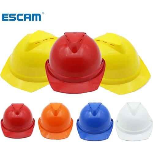 ESCAM Customize Logo Safety Hard Hats Cap Breathable Construction Work Protective Helmets ABS Protect Rescue Helmets
