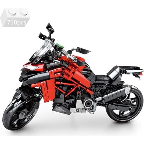 City Off-road Ducatis Motorcycle MOC Model Building Blocks Creative Motor Supercar Vehicle Kits Bricks Kids Toys For Children