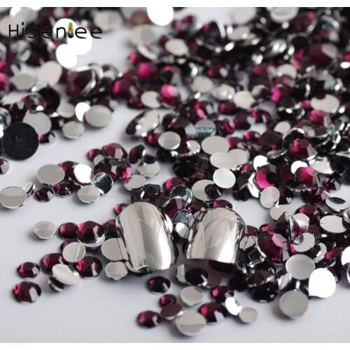 Hot High Quality 2000PCS/Bag Colorful Glass Flat Round Shiny Clear Fashion Acrylic Mixed Size Rhinestone DIY Nail Art Decoration