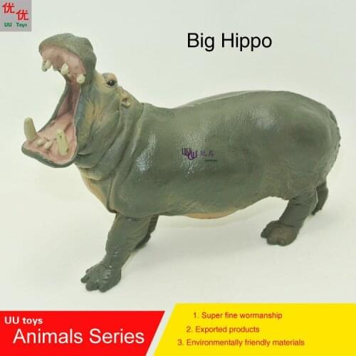 Hot toys:Howling Hippo Simulation model Animals kids toys children educational props