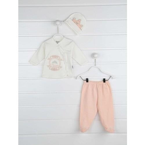 Cream Princess Baby Girl 3 PCs Set