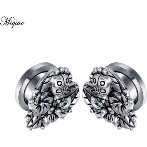 Miqiao 2pcs Fashion Hot Sale Stainless Steel Heart-shaped Ears with 6mm-20mm Body Piercing Jewelry