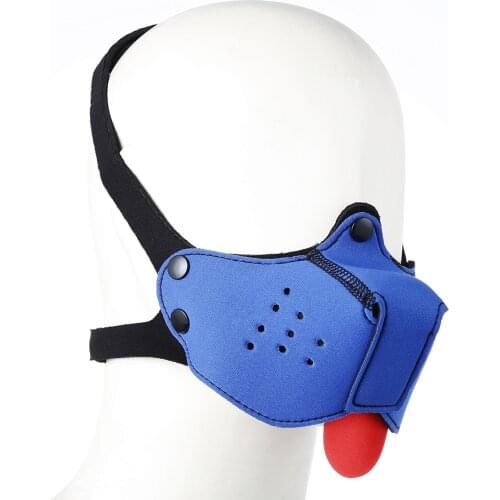 New Fashion Puppy Cosplay Latex Rubber Padded Dog Adjustable Mask with Detachable Nose for Role Play