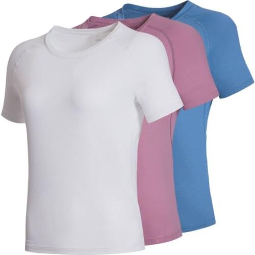 New Nylon Fitness Sports Shirt Women Tops Yoga Shirt Running T-Shirt Yoga Breathable Sports Top Gym Clothing Work Out Crop Top