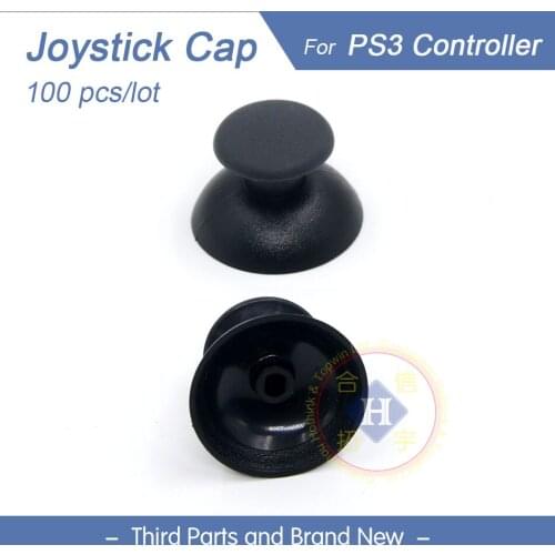HOTHINK 100pcs/lot New Replacement black Left Right 3D Analog Cap Thumb Grips Thumbstick Cover For PS3 Playstation 3 controllers