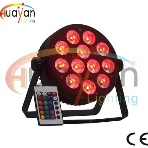 New Arrived Mini Flat Par Light with IEC power plug 12*10W Slim RGBW 4in1 Wash Par Can Die-casting Aluminum exterior LED Uplight