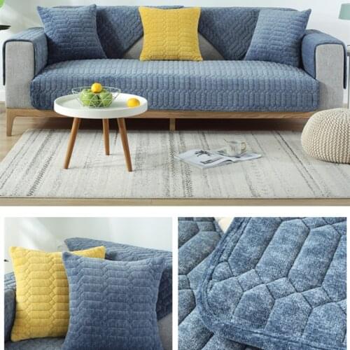 Solid Color Winter plush Hot sofa cushion fabric Nordic sofa cover back towel all-inclusive four seasons universal High-end cushion