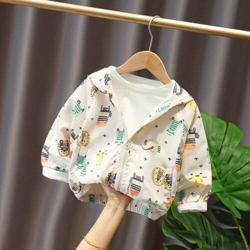 Autumn Kids Clothes Boys Girls Jackets Children Hooded Zipper Jacket Windbreaker Toddler Fashion Print Coat Hoodies For Girls