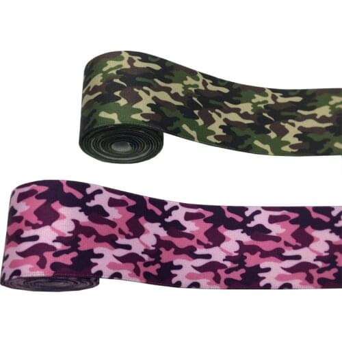 1 Meter/Lot 25MM 38MM Rubber Band Camouflage Print Elastic Strap Stripe DIY Garment Webbing Trouser Belt Sewing Accessories