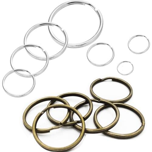 10pcs 10mm/15mm/20mm/25mm/30mm/35mm Silver bronze Metal Keyring Split Rings Key Ring For Keychain O Rings Making Diy Accessories