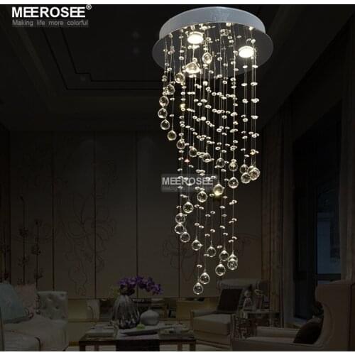 Spiral Design Crystal Ceiling Light Fixture, Small Stair Crystal Light fitting lustre lamp Dining Light D400mm, H800mm MD6002