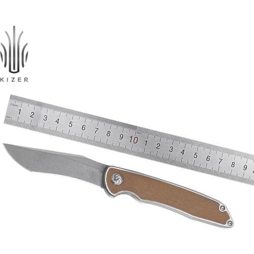 Kizer tactical knife Matanzas KI4510A4 micarta & titanium handle knife for outdoor camping high quality edc tools