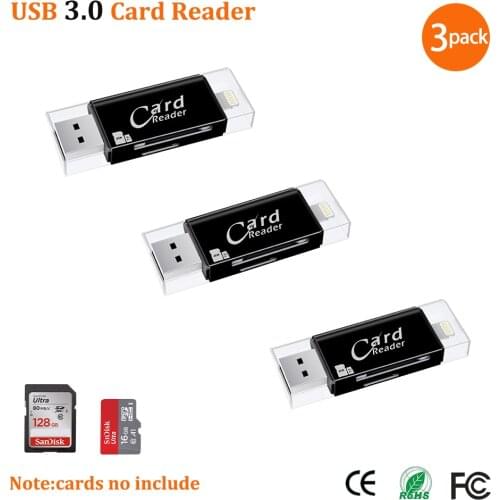 USB 3.0 Lightning Card Reader OTG Flash Drive microSD TF Card Memory Card Reader Adapter For iPhone 5 5s 6 7 8 X S6 S7 Edge
