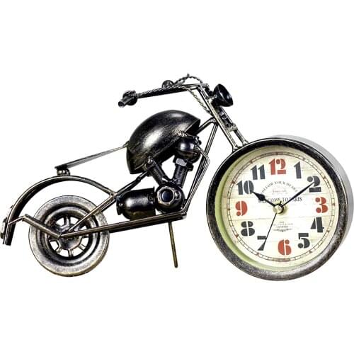 Vintage Clocks Motorcycle Table Clocks Creative Metal Crafts Home Decor Birthday Gifts Unique Motorbike Sport Alarm Pleasant