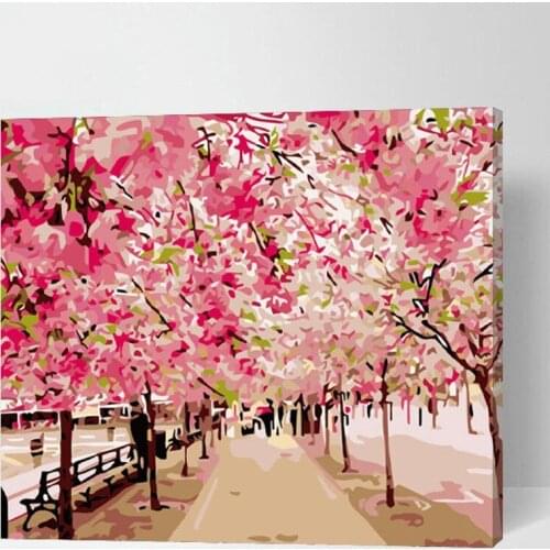 Cherry Blossoms Sakura Paint By Number Kit Gift For Her Gift For Him Diy Painting Easy Painting Modern Art Sakura Lover Gift
