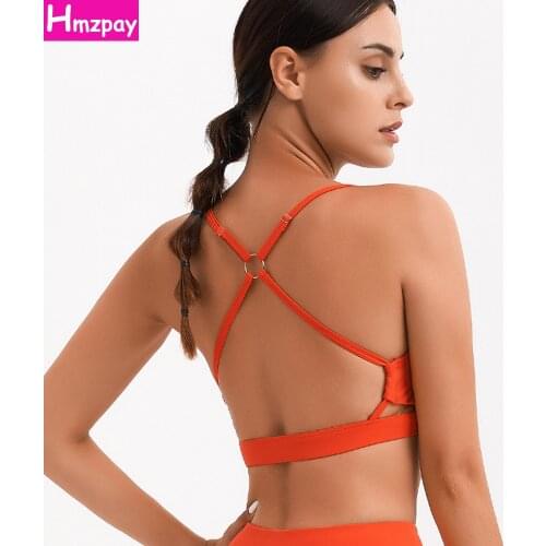 Womens Sports Bra Feeling Cross-Strap Beauty Back Fitness Bra push-Up Sexy Yoga Underwear Gym Running Workout Bra