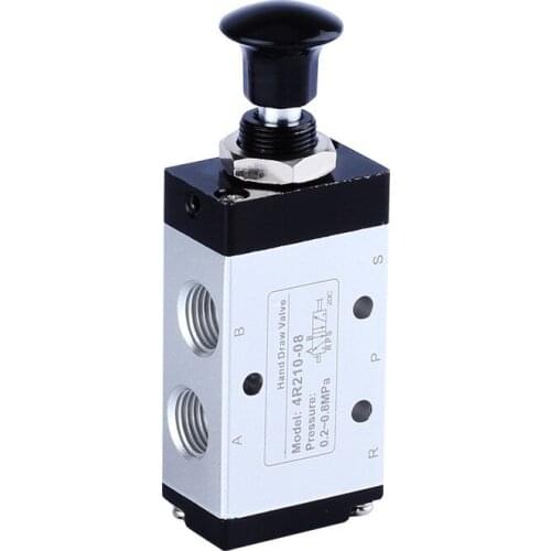 1PC Manual Hand Pull Push Solenoid Valve 2 Position 3/5 Way Pneumatic 1/8" 1/4" 3/8" 1/2" PT Thread
