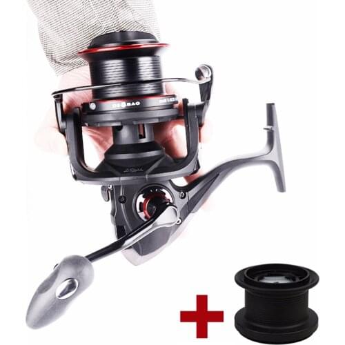 10000 Carp Fishing Reel with Spare Spool 4.1:1 Gear Ratio Surf Casting Reel 13+1BB Long Shot Fishing Spinning Reel Tool T45