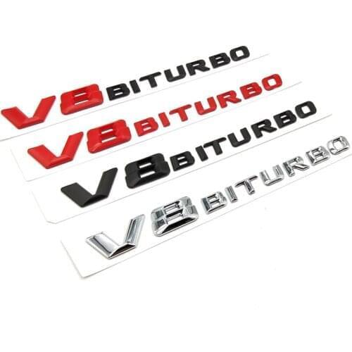 1X 4 colors Car Styling 18*2cm ABS V8BITURBO letter lettering Emblem Rear Trunk Badge Side Logos Cars body Stickers