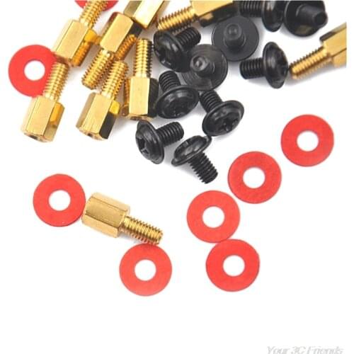 20Pcs PC Case Fans 6.5mm 6-32-M3 Motherboard Riser+20Pcs Screws + 20Pcs Washers Gasket Brass Standoff D23 20 Dropshipping