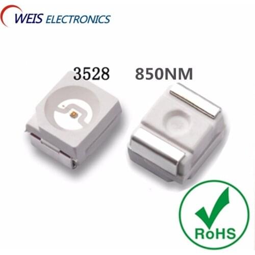 200PCS 3528 850nm SMD-2 2pin infrared lamp IR LED 1210 1.3-1.5V 20mA 18-20mW Light beads lamps wholesale Free shipping