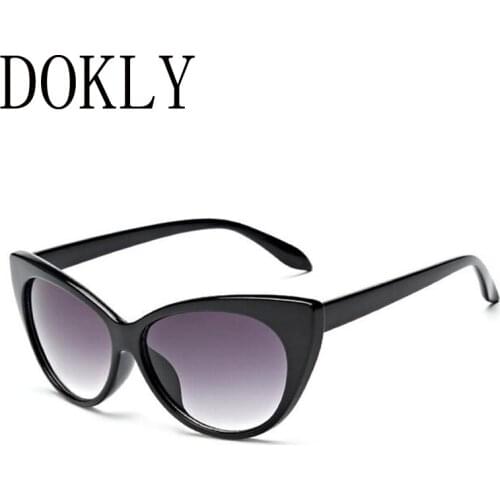 Dokly 2019 Fashion Cat eye Sunglasses Men Women Designer Eyewear Metal Frame UV400 Glasses oculos de sol