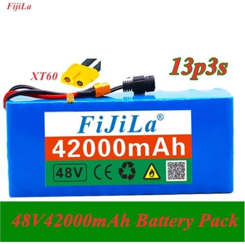 48V battery 13s3p 42Ah battery pack 1000W high power battery Ebike electric bicycle BMS with XT60 plug