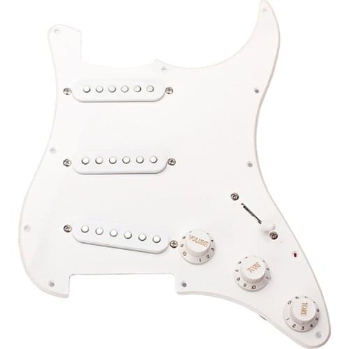 White Guitar Prewired Loaded SSS Pickguard Parts With Pickups Set W/ Screws