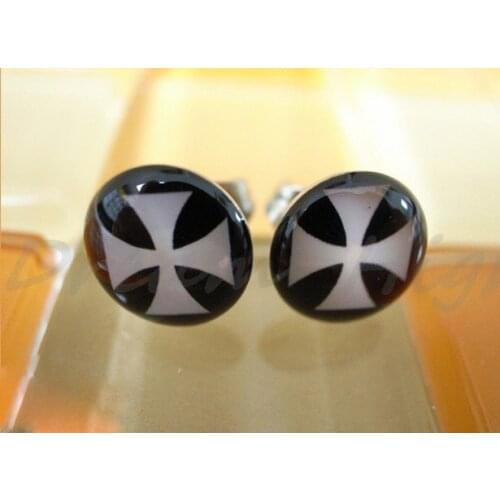 Free Shipping Hot sell Iron Cross Fake Ear Plug Earrings Stud Promotional gift Ear Ring Stud 316L Stainless Steel