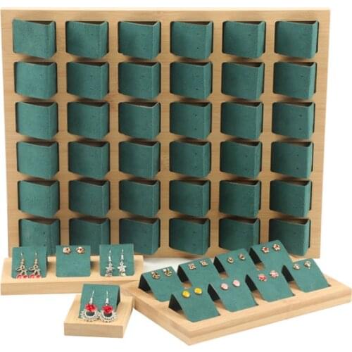 Wood Earring Storage Card Holder Tray for Jewelry Accessory Display Jewelry Ring Necklace Display Organizer Case