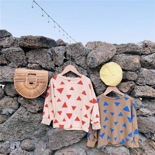 2 3 4 5 6 Years Toddler Kids Shirts High-quality Cotton Triangle Long Sleeve Tops For Girls Boys Clothing 2020 New Child Shirt