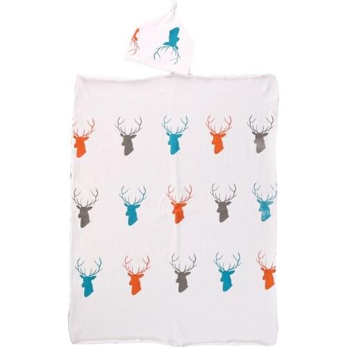 Receiving Blankets Newborn Infant Baby Deer Swaddle Wrap Swaddling Sleepy Bag Blanket