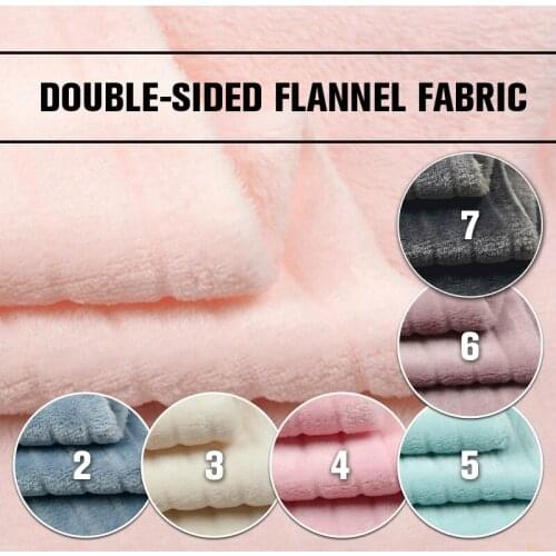 100*180cm Double-sided Plush Flannel Fabric Winter Thick Coral Fleece Fabric For Sewing Blankets Garment Shirt Homewear Pajamas