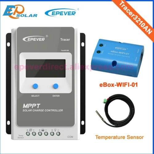 EPEVER WiFi eBox with 10A 20A 30A 40A MPPT Solar Charge Controller Tracer3210AN 2210AN 12V 24V EPSOLAR Brand Solar Regulator