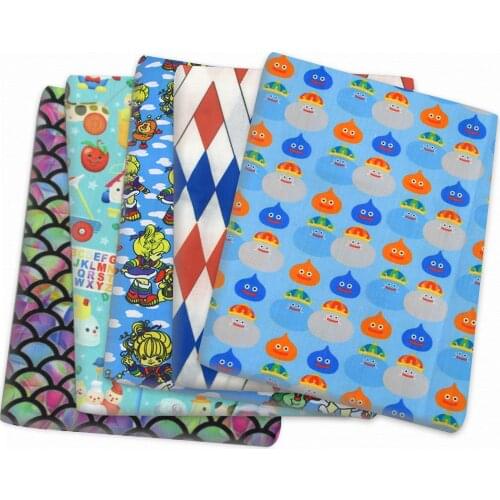 Blue Series Cartoons Polyester Cotton Fabric Sewing Quilting Needlework Material DIY Cloth,1Yc14101