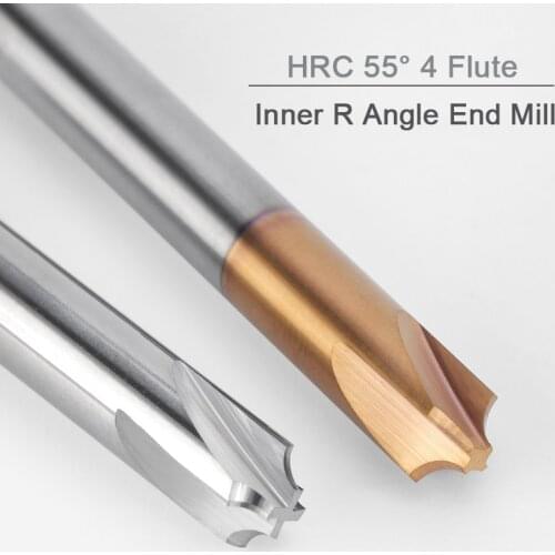 HRC55 Solid Tungsten Carbide Inner R Chamfer Chamfering Cutter For Alloy Steel 4 Flutes Arc R Angle End Mill CNC Milling Cutter
