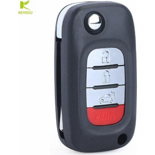 KEYECU New Replacement Flip Remote Key Fob 4 Buttons 433 MHz PCF7961/4A Chip for Benz Smart Fortwo 453 Forfour 2015-2017