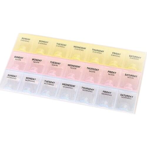 Nail Art Equipment Nail Rhinestone Container 7 Days Tablet Pill Cases Box Holder Medicine Storage Organizer Vitamin Sugar Boxes