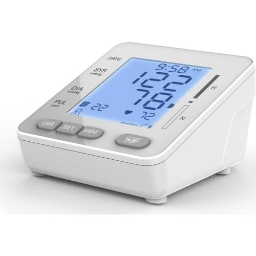 Health Arm Type Electronic Sphygmomanometer Tonometer Blood Pressure Monitor Cuff Kit Digital BP Meter with Large Display