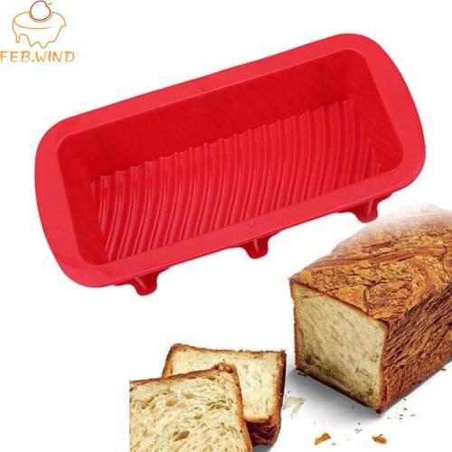 Reusable Bread Pan Non-Stick Silicone Pullman Bread Loaf Pan 10 Inch Rectangle Shape Toast Bread Mold 260