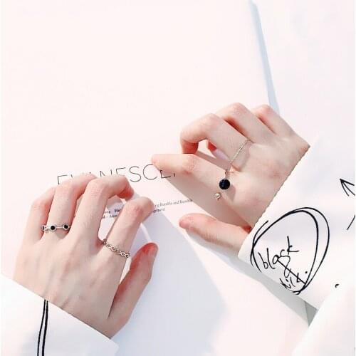 Fashion Concise Design Rings Set For Women 4 Pieces/Set Crystal Zircon Jewelry Elegant Wedding Engagement Rings Valentine Gifts