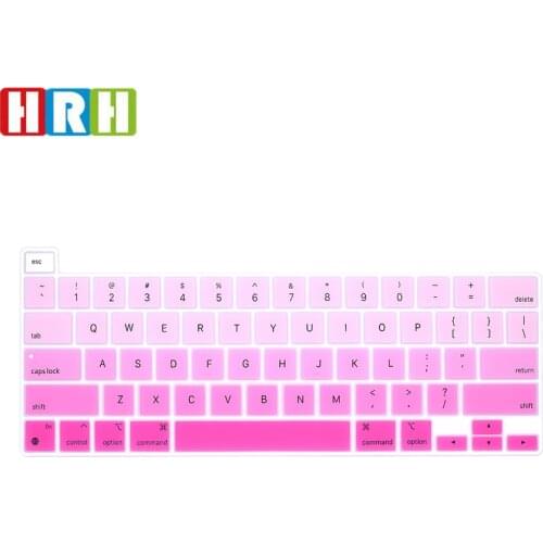 HRH Newest Silicone English Rainbow Design Laptop Skin Keyboard Cover For Macbook New Pro 13 inch M1 A2338(2020Release)