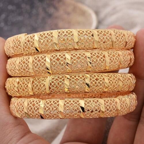 New Design 24k Gold Africa Jewelry Ethiopian Bangles&Bracelet Dubai Bangles For Women Gifts bangle diy charms birthday gifts