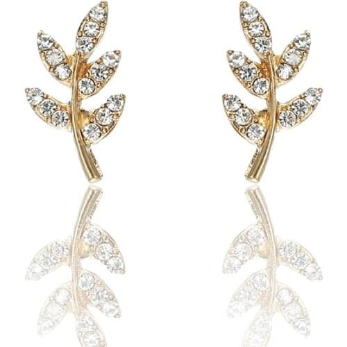 Simple Hollow Metal Leaf Ear Studs Fashionable Geometric Mini Earrings Girl Earring Friends Gift