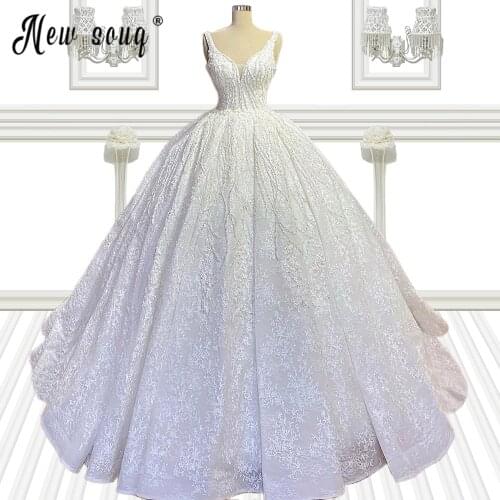 Sweetheart Neckline Luxury Wedding Dress 2021 A-Line Vestido De Noiva Lace Up Bridal Princess Bride Gown Robe De Mariee