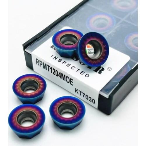 RPMT1204MOE colorful super hard blue nano-coating original cemented carbide milling tool lathe tools RPMT 1204 R6 cutting tool