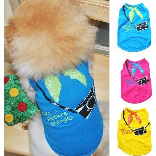 Cute Printing Dog Shirt Summer Fashion Pet T-shirt Soft Comfortable Dog Vest Pet Clothes Short Sleeve Small Dog Costume Hot