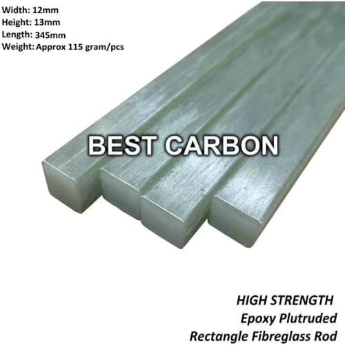 Free shipping 12x13x385mm High strength Rectangle Epoxy pultruded fiberglass rod , GFK rod used on bow, Epoxy rod, bow rod