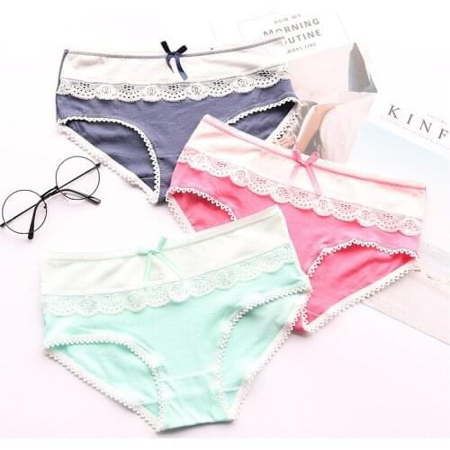 6pcs/Lot Girls Panties Lace Girl Underwear for Teens 12-18 Years Children CottonUnderpant Briefs