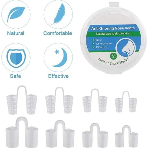 8PCS/Set Anti Snore Nose Clip Devices Best Anti Snoring Solution Professional Snore Stopper Snoring Relief For best Sleep